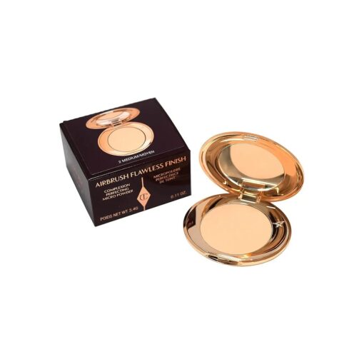 Charlotte Tilbury Mini Airbrush Flawless Finish Setting Pressed Compact Makeup Face Powder for Women - 2 Medium