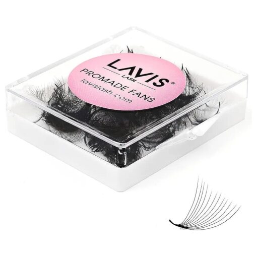 500 Promade Fans Eyelash Extension | Handmade Loose Volume Lash | Mutiple Options 3D-8D/10D/12D/14D/16D Fans | 0.03/0.05/0.07mm Thickness | C/CC/D Curl | 8-16mm Length ( 12D-0.03-D-13mm )