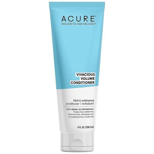 Acure Vivacious Volume Conditioner | Mint & Echinacea Volume Regimen : Lift and Nourish Fine, Fragile Hair for Fullness and Body, 8 Fl Oz