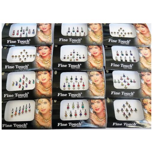 6 Packs- 42 Bindis Mix n Match Face Jewels Bollywood Stickers Indian Bindi