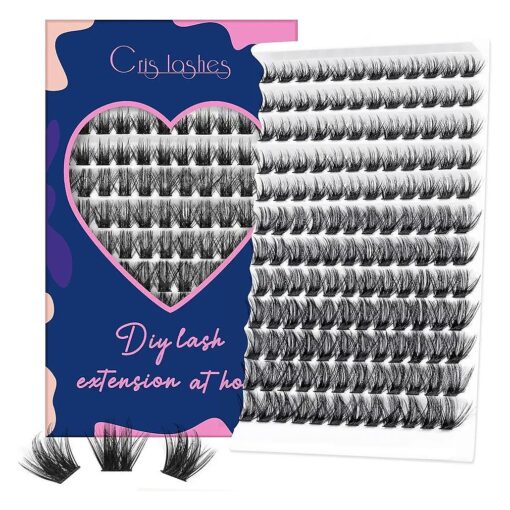 Mix12-18mm Eyelash Clusters, 144Pcs D Curl Lash Clusters DIY Eyelash Extensions, Natural Look Long Cluster Lashes for Self Application ( 144Pcs, D 12-18mm )