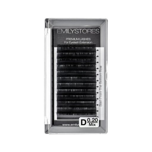 EMILYSTORES Eyelash Extensions 0.20mm Thickness D Curl Length 8-14mm Individual Eye Lashes Mixed Sizes For Lash Extension ( 0.20, D, Mixed 8-14mm )