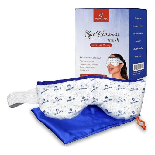 Eye Mask for Dry Eyes - Moist Heat Microwave Activated Warm Compress, Relieves Stye & Pink Eye