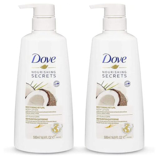 Dove Nourishing Secrets Restoring Body Lotion, Dry Skin Relief for Women with Coconut Oil and Sweet Almond Extracts - 16.9 FL OZ Pump Bottle ( Pack of 1 )