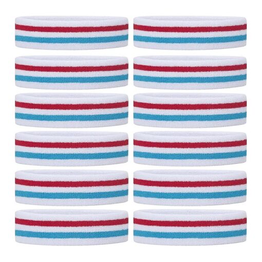 ONUPGO Sweatband Headbands for Men & Women -3PCS/12PCS Sports Headbands Moisture Wicking Athletic Cotton Terry Cloth Head Band