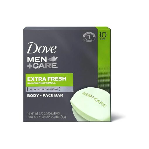 Dove Men+Care 3 in 1 Bar To Clean and Hydrate Skin Extra Fresh More Moisturizing Than Bar Soap 3.75 oz 10 Bars