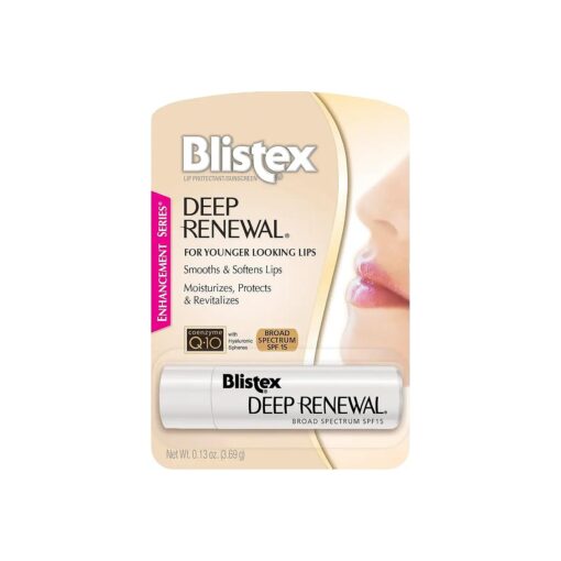 Blistex Deep Renewal, Anti-Aging Formula, 0.13 Ounce, Pack of 6 - Moisturizes, Protects & Revitalizes, Broad Spectrum SPF 15, For Younger Looking Lips, Softens & Smooths Lips, Hydrating Lip Balm