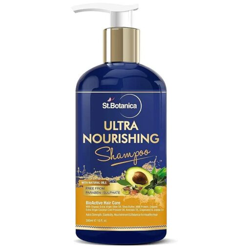 StBotanica Ultra Nourishing Hair Shampoo - 300ml For Dry, Normal Hair - No SLS/Sulphate, No Parabens, No Silicon ( New & Improved )