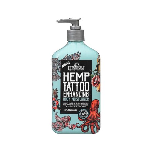 Malibu Tan Hemp Tattoo Enhancing Body Moisturizer, 18 fl, oz, ( Pack of 2 )