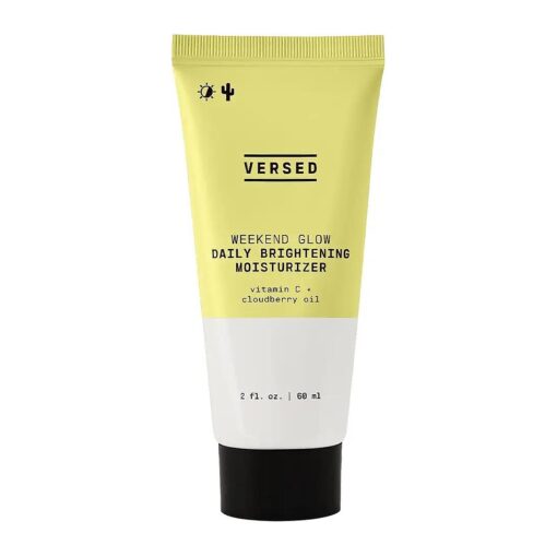 Versed Weekend Glow Daily Brightening Moisturizer - Vegan Lightweight Vitamin C Moisturizer with Cloudberry Seed Oil - Hydrating Face Moisturizer for Discoloration & Uneven Texture ( 2oz )