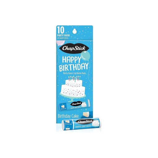 Chapstick Party Favor Lip Balm Gift Pack Happy Birthday 10 sticks 0.15 oz each