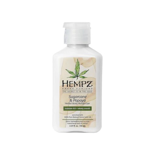 Hempz Herbal Body Moisturizer for Women with 100 % Pure Hemp Seed Oil, Sugarcane & Papaya, 2.25 fl, oz, - Moisturizing Lotion with Shea Butter, Vitamins A, B & C, for Dry Skin - Premium Women 's Lotion