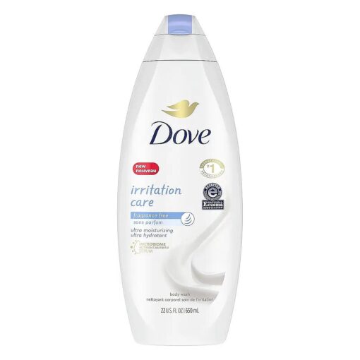 Dove Irritation Care Body Wash For Sensitive Skin and Eczema-Prone Skin Fragrance Free and Sulfate Free Ultra-Moisturizing for Dry, Itchy Skin 22 oz