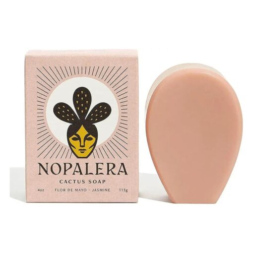 Nopalera Bar Soap, Jasmine Essential Oils - Natural Body and Face Cleanser, Moisturizing and Exfoliating, Soft Skin Care Made With Clean, Vegan Ingredients, 4 oz