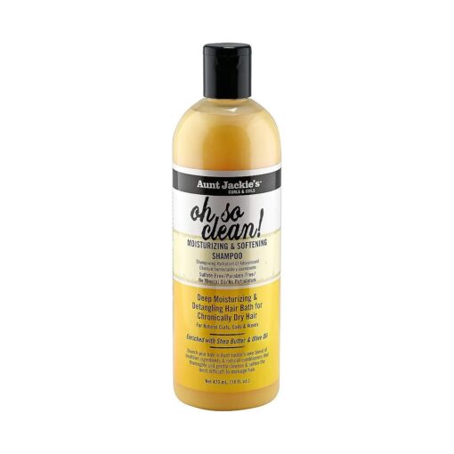 Aunt Jackie 's Curls and Coils Oh So Clean Deep Moisturizing and Softening Hair Shampoo for Natural Curls, Coils and Waves, Enriched shea Butter, 16 oz