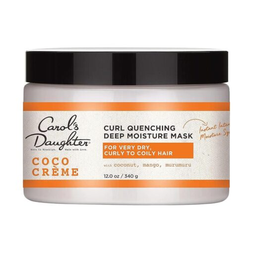 Carol 's Daughter Coco Creme Curl Quenching Deep Moisture Hair Mask for Very Dry Hair, with Coconut Oil and Mango Butter, Hair Mask for Curly Hair, 12 oz