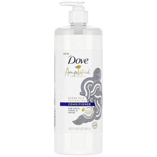 Dove Amplified Textures Deep Moisture Detangling Conditioner for Coils, Curls, and Waves Coconut Milk Hair Moisture Amplifying Hair Care Blend 32.3 oz