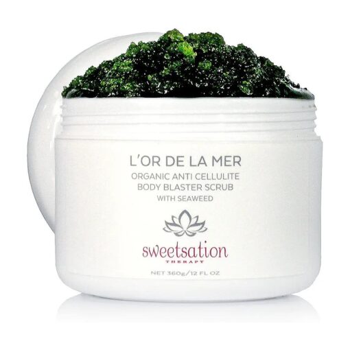 / YUNASENCE L'OR DE LA MER Organic Anti Cellulite Body Blaster Scrub with Sea Salt, Seaweed, Lemongrass 12oz Smoothing Exfoliating Moisturizing Skin Massage Treatment .