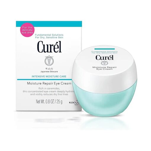 Curel Japanese Skin Care Moisturizer Repair Eye Cream, Under Eye Cream for Dry, Sensitive Skin, Fragrance Free & pH Balanced, 0.8 Oz