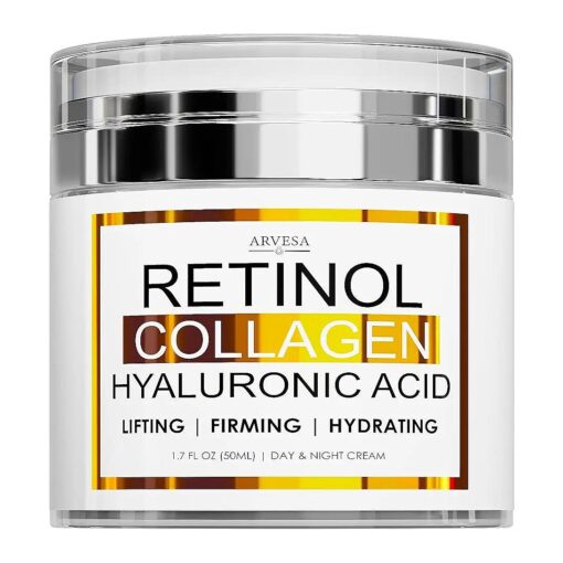 Retinol Cream for Face - Facial Moisturizer with Collagen Cream and Hyaluronic Acid - Anti Aging Face Cream - Day and Night Face Lotion for Women and Men - Hydrating Wrinkle Cream for Face