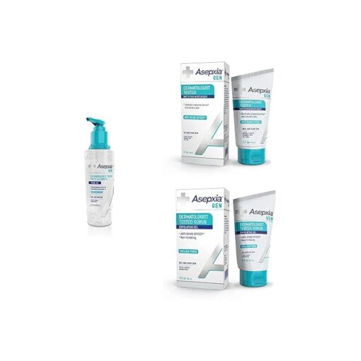 Asepxia GEN Daily Facial Cleanser, Moisturizing Mattifying Cream, Facial Exfoliating Scrub Gel for Oily Skin