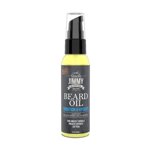 Uncle Jimmy Beard Oil, Restores Moisture, Softens and Reduces Beard Itch for Facial Hair of All Lengths, Made with Black Seed Oil & Honey 2oz ( T108 )