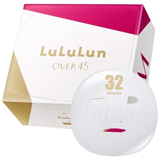 Lululun 32pc Facial Sheet Mask Pack Set for Daily Skin Care ; Anti-aging, Hydrating & Moisturizing Face Sheet Masks for Women, Over45 Camelia Pink