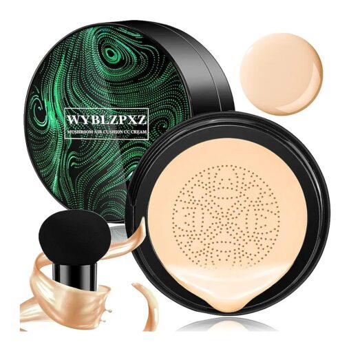 Mushroom Head Air Cushion CC Cream BB Cream Cushion Foundation Moisturizing Full Coverage Foundation Concealer Lasting Foundation Makeup Even Makeup Base Primer ( Ivory )