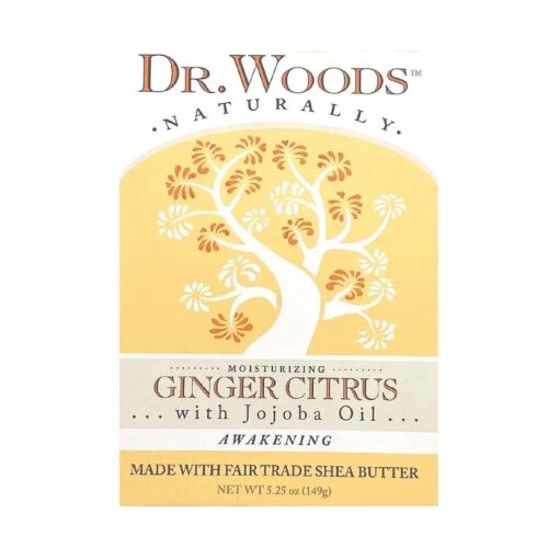 Dr. Woods Moisturizing Ginger Citrus Bar Soap with Jojoba Oil and Organic Shea Butter, 5.25 Ounce ( Pack of 1 )