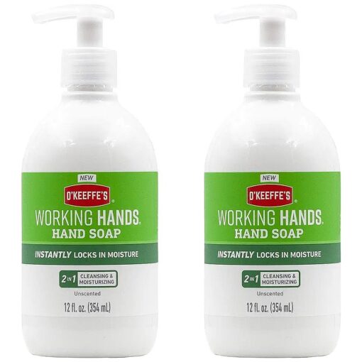 O'Keeffe 's Working Hands Moisturizing Hand Soap, 12 oz Pump, Unscented, ( Pack of 2 )