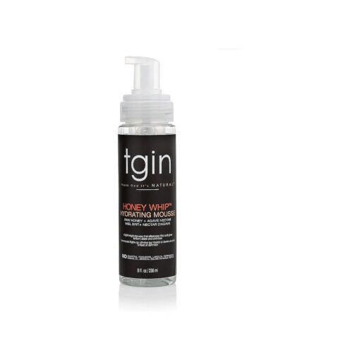 tgin Honey Whip Hydrating Mousse For Natural Hair - Dry Hair - Curly Hair - Damaged Hair - 8 Oz