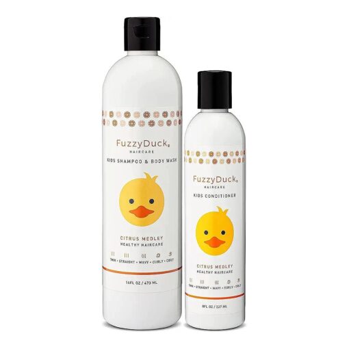 16oz Kids Shampoo + Body Wash & 8oz Conditioner Set, All Hair Types, Moisturizer, made w/ Aloe, Sea Botanicals & Honey that reduces Frizz, increases Moisture Content & Manageability for