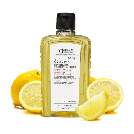 C.O, Bigelow Body Cleanser - No, 1161 - Moisturizing Lemon Body Wash for Men & Women with Aloe Vera, Sodium PCA, and Glycerin, 10 fl oz