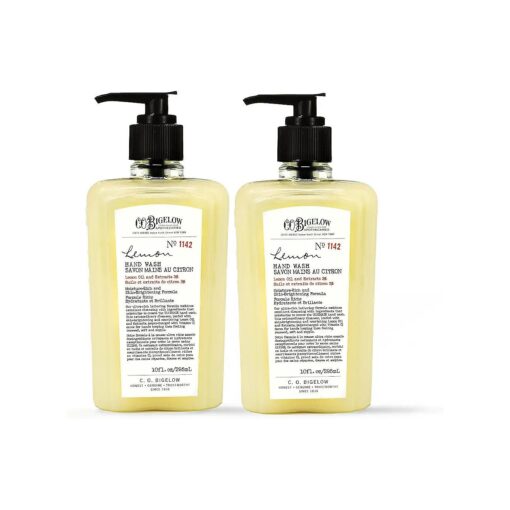 C.O, Bigelow Lemon Hand Wash - No, 1142, Moisturizing Liquid Hand Soaps with Lemon Extract & Vitamin C, Cruelty Free & Gentle for All Skin Types, 2 Pack, 10fl oz, each