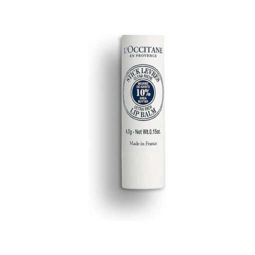 L'OCCITANE Ultra-Rich 10 % Shea Butter Nourishing Lip Balm Stick : Moisturize Dry Lips, Twist Up, Softening, With Beeswax and Castor Oil, Silicone-Free