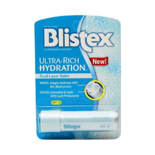 BLISTEX Ultra-Rich Hydration Dual Layer Lip Balm SPF 15, 0.13 Oz ( Pack of 3 )