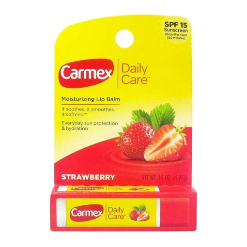 Carmex Click-Stick Moisturizing Lip Balm SPF 15 Strawberry 0.15 oz ( Pack of 12 )