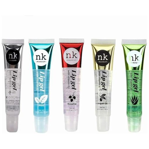 NICKA K NEW YORK 5 Flavors NK Hydrating Lip Gel Rosehip Argan Oil Mint Aloe Clear Moisturizing Clear Gloss