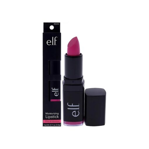 e.l.f, Cosmetics Moisturizing Lipstick, Provides Vibrant Color and Luminous Shine, Flirty and Fabulous