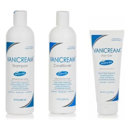 Vanicream Hair Shampoo ( 12 Oz ), Conditioner ( 12 Oz ) & Hair Styling Gel ( 7 Oz )