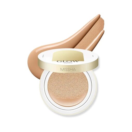 MISSHA Glow Cushion No.25 Warm Beige for Natural Skin Radiant & Moisturizing Skin with Buildable Coverage