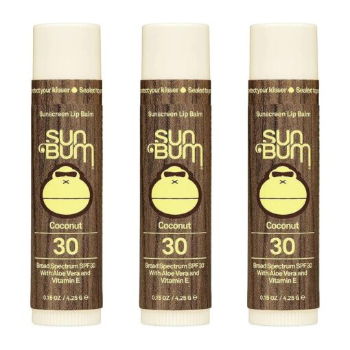 Sun Bum Sun Bum Spf 30 Sunscreen Lip Balm Vegan and Cruelty Free Broad Spectrum Uva/uvb Lip Care With Aloe and Vitamin E for Moisturized Lips Coconut Flavor 3 Pack