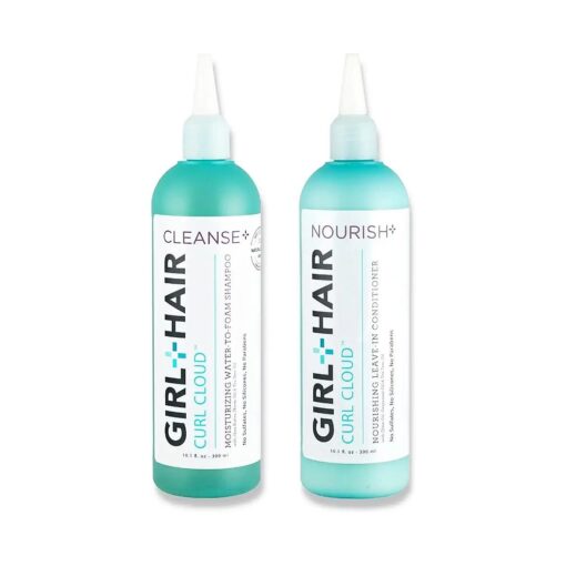 GIRL+HAIR Shampoo and Conditioner Set ( 2x 10.1 fl.oz./300 ml ) - Moisturize and Hydrate Dry Hair and Scalp, Boost Shine, Reduce Itch and Frizz - No Silicones, Parabens or Sulfates, Color Safe, Vegan