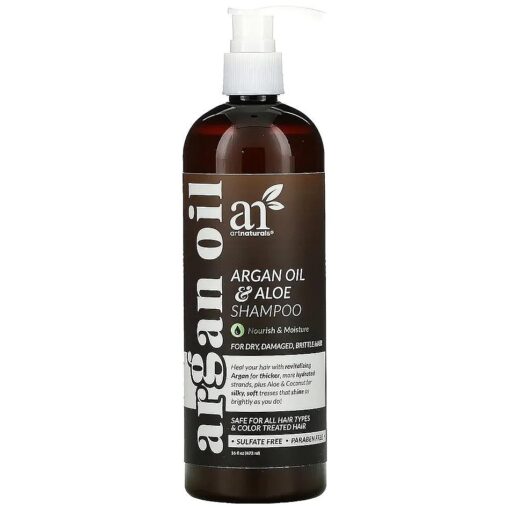 Artnaturals Moroccan Argan Oil Shampoo - ( 16Fl Oz ) - Moisturizing, Volumizing Sulfate Free Shampoo for Women, Men and Teens - Used for Colored and All Hair Types, Anti-Aging Hair Care