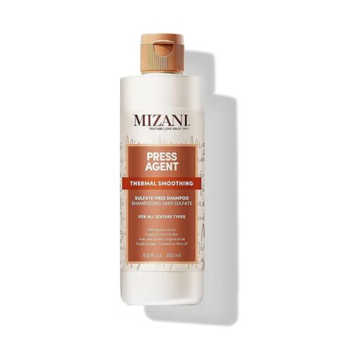 Mizani Press Agent Sulfate-Free Shampoo | Moisturizes Hair for Heat Styling, Blowout, and Silk Press | Seals Hair From Humidity | Thermal Smoothing for Dry, Frizzy Hair | With Argan Oil