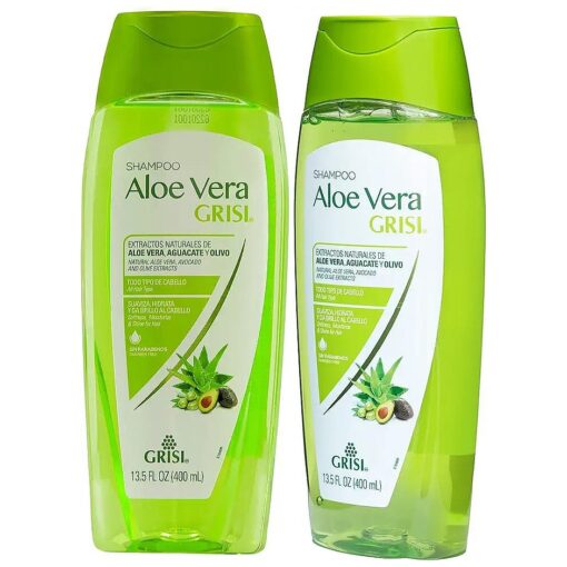 Grisi Aloe Vera Shampoo, Moisturizing Shampoo with Aloe Vera Extract, Paraben-Free, Hair Product for Soft and Shiny Hair, 2-Pack of 13.5 FL Oz each, 2 Bottles