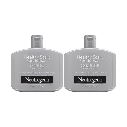 Neutrogena Healthy Scalp Rapid Renewal Shampoo & Conditioner with Pea Protein, UV Damage Protecting Shampoo for Strong Healthy-Looking Hair, 12 Fl Oz