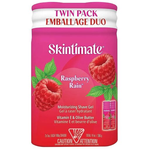 Skintimate PX-564 Signature Scents Moisturizing Shave Gel for Women, Raspberry Rain Scent with Vitamin E and Olive Butter - 7 Ounce, 2 Count ( Pack of 1 )