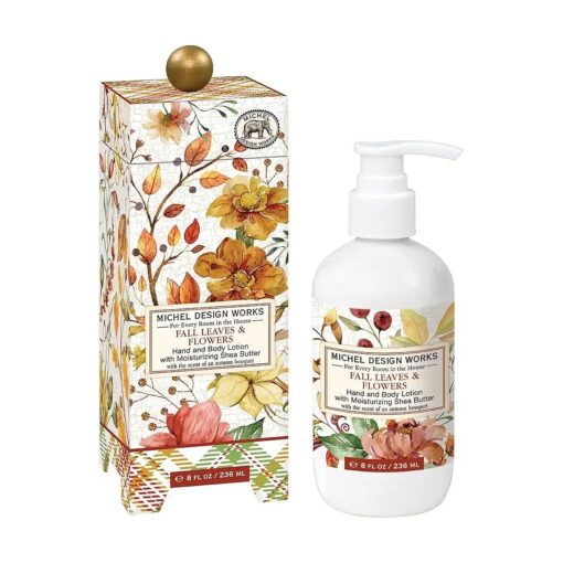 Michel Design Works Hand and Body Lotion, Fall Leaves & Flowers, 8 Fl oz