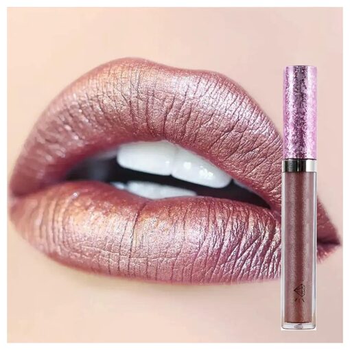 Shiny Metallic Satin Liquid Lipstick, Lipstick for Women Daily Use Moisturizing Lip Gloss, Long-Lasting Lipstick 24 Hour Waterproof Shiny Matte Non Stick Cup Lip Gloss, Colorful Long Wear Lipstick ( 06 )